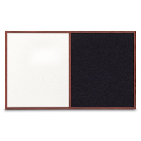 United Visual Products Enclosed Corkboard, 3 Door, 96"x48", 4" Fra UV3406-BLACK-DBURGU